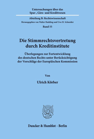 Die Stimmrechtsvertretung durch Kreditinstitute.