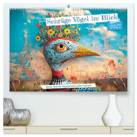 Schräge Vögel im Blick (hochwertiger Premium Wandkalender 2027 DIN A2 quer), Kunstdruck in Hochglanz