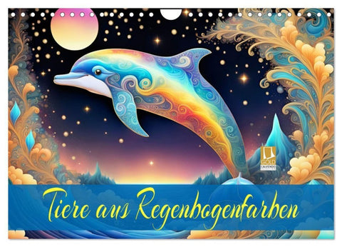 Tiere aus Regenbogenfarben (Wandkalender 2027 DIN A4 quer), CALVENDO Monatskalender