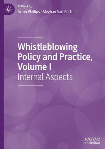 Whistleblowing Policy and Practice, Volume I