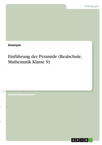 Einführung der Pyramide (Realschule, Mathematik Klasse 9)