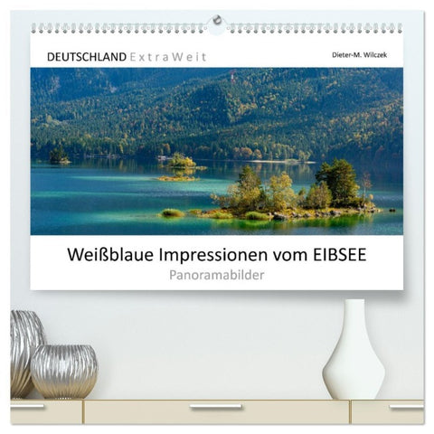 Weißblaue Impressionen vom Eibsee (hochwertiger Premium Wandkalender 2026 DIN A2 quer), Kunstdruck in Hochglanz