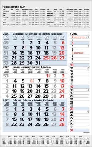 3-Monats-Planer Combi Blau 2027