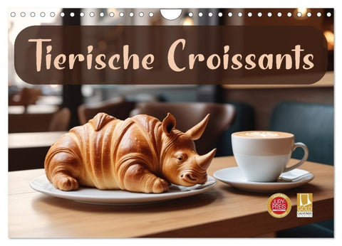 Tierische Croissants (Wandkalender 2027 DIN A4 quer), CALVENDO Monatskalender