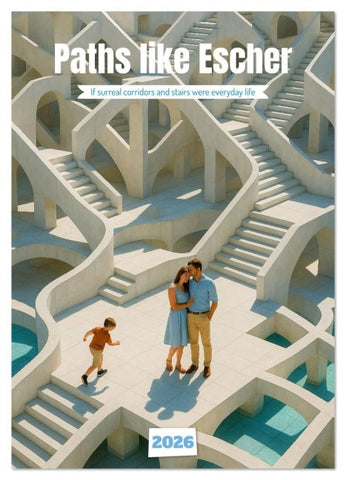 Paths like Escher (Wall Calendar 2026 DIN A4 portrait), CALVENDO 12 Month Wall Calendar