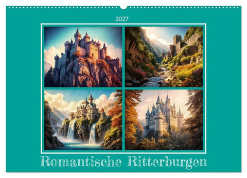 Romantische Ritterburgen (Wandkalender 2027 DIN A2 quer), CALVENDO Monatskalender
