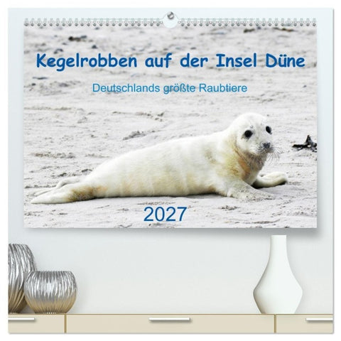 Kegelrobben auf der Insel Düne (hochwertiger Premium Wandkalender 2027 DIN A2 quer), Kunstdruck in Hochglanz