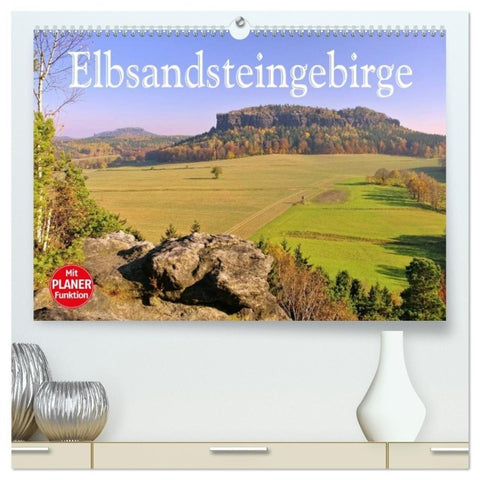 Elbsandsteingebirge (hochwertiger Premium Wandkalender 2026 DIN A2 quer), Kunstdruck in Hochglanz