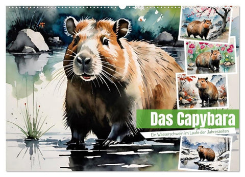 Das Capybara (Wandkalender 2027 DIN A2 quer), CALVENDO Monatskalender