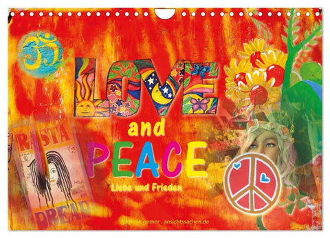 Love and Peace Liebe und Frieden (Wandkalender 2027 DIN A4 quer), CALVENDO Monatskalender