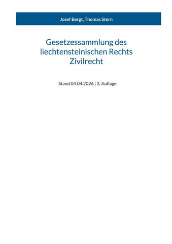 Gesetzessammlung des liechtensteinischen Rechts - Zivilrecht