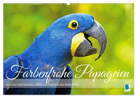 Farbenfrohe Papageien (Wandkalender 2027 DIN A2 quer), CALVENDO Monatskalender
