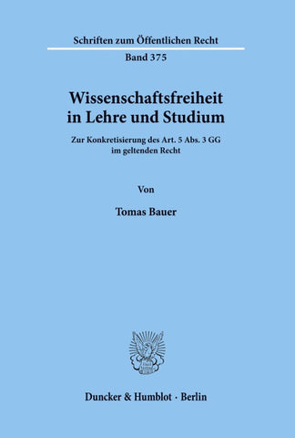 Wissenschaftsfreiheit in Lehre und Studium.