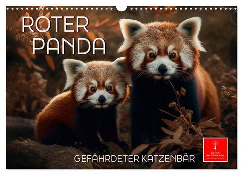 Roter Panda - gefährdeter Katzenbär (Wandkalender 2027 DIN A3 quer), CALVENDO Monatskalender