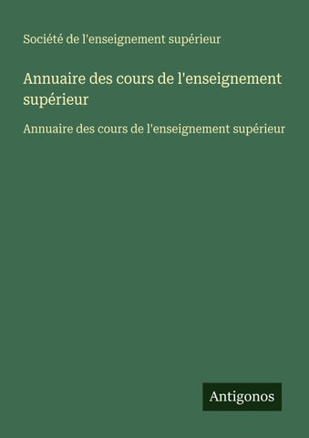 Annuaire des cours de l'enseignement supérieur