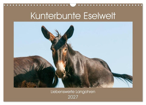 Kunterbunte Eselwelt - Liebenswerte Langohren (Wandkalender 2027 DIN A3 quer), CALVENDO Monatskalender