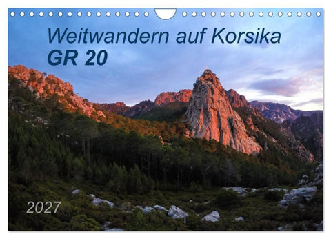 Weitwandern auf Korsika GR 20 (Wandkalender 2027 DIN A4 quer), CALVENDO Monatskalender
