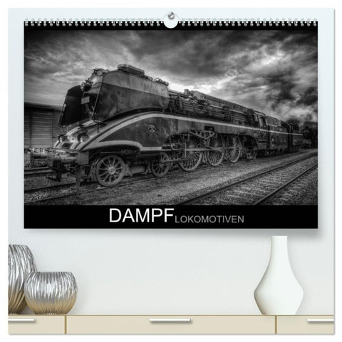 Dampflokomotiven (hochwertiger Premium Wandkalender 2027 DIN A2 quer), Kunstdruck in Hochglanz