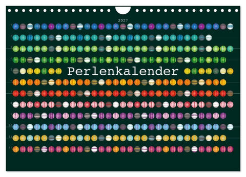 Perlenkalender (Wandkalender 2027 DIN A4 quer), CALVENDO Monatskalender