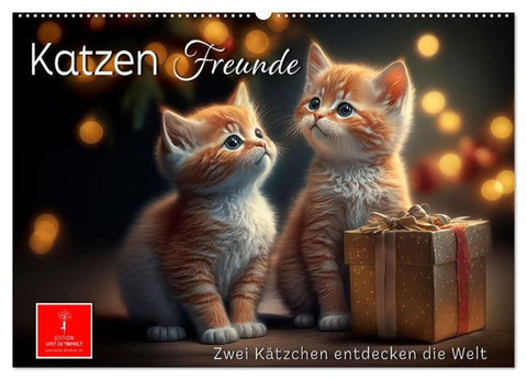 Katzen Freunde (Wandkalender 2027 DIN A2 quer), CALVENDO Monatskalender
