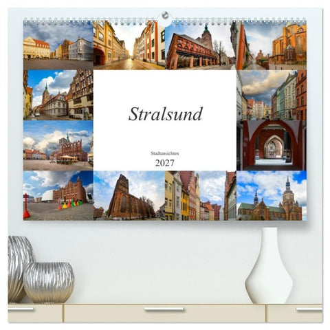 Stralsund Stadtansichten (hochwertiger Premium Wandkalender 2027 DIN A2 quer), Kunstdruck in Hochglanz