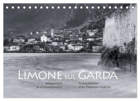 Limone sul Garda schwarzweiß (Tischkalender 2027 DIN A5 quer), CALVENDO Monatskalender