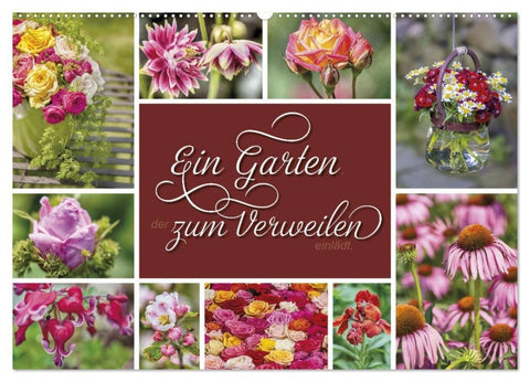 Ein Garten, der zum Verweilen einlädt (Wandkalender 2027 DIN A2 quer), CALVENDO Monatskalender