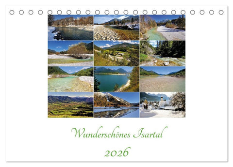 Wunderschönes Isartal 2026 (Tischkalender 2026 DIN A5 quer), CALVENDO Monatskalender