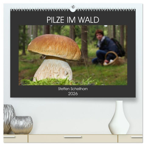 PILZE IM WALD (hochwertiger Premium Wandkalender 2026 DIN A2 quer), Kunstdruck in Hochglanz