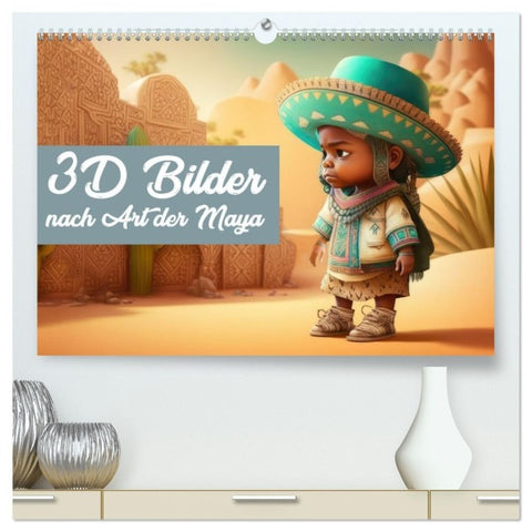 3D Bilder nach Art der Maya (hochwertiger Premium Wandkalender 2027 DIN A2 quer), Kunstdruck in Hochglanz