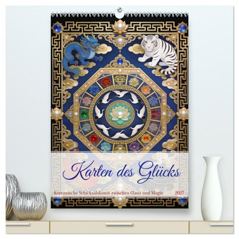 Karten des Glücks (hochwertiger Premium Wandkalender 2027 DIN A2 hoch), Kunstdruck in Hochglanz
