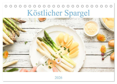 Köstlicher Spargel (Tischkalender 2026 DIN A5 quer), CALVENDO Monatskalender