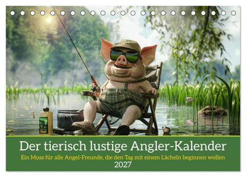 Der tierisch lustige Angler-Kalender (Tischkalender 2027 DIN A5 quer), CALVENDO Monatskalender