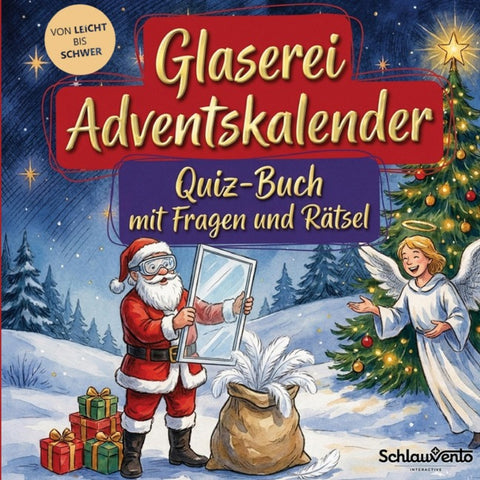 Glaserei-Adventskalender: Quiz-Buch mit Fragen und Rätsel