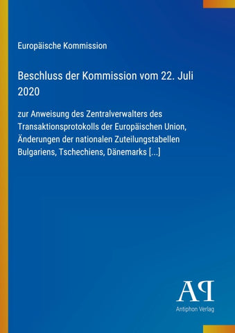 Beschluss der Kommission vom 22. Juli 2020