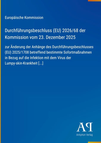 Durchführungsbeschluss (EU) 2026/68 der Kommission vom 23. Dezember 2025