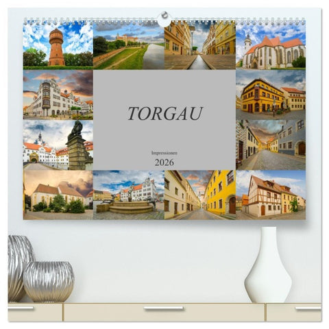 Torgau Impressionen (hochwertiger Premium Wandkalender 2026 DIN A2 quer), Kunstdruck in Hochglanz