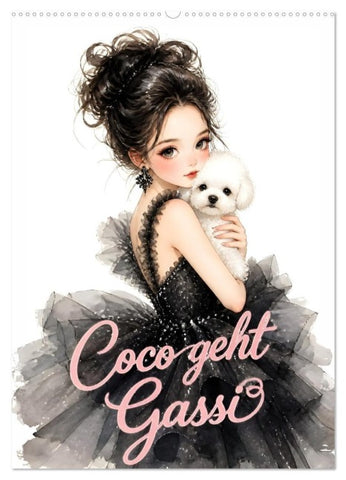 Coco geht Gassi (Wandkalender 2027 DIN A2 hoch), CALVENDO Monatskalender