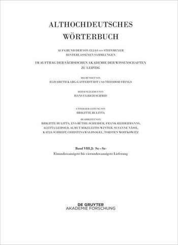 Band VIII,2: So – Sz- 21.-24. Lieferung