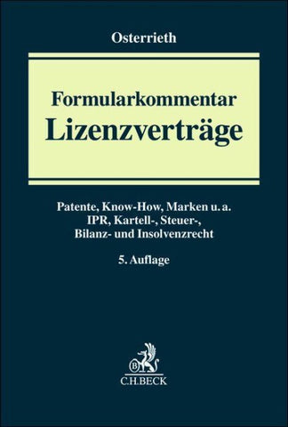 Formularkommentar Lizenzverträge