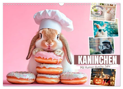 KANINCHEN Mit Humor durchs Jahr (Wandkalender 2027 DIN A3 quer), CALVENDO Monatskalender