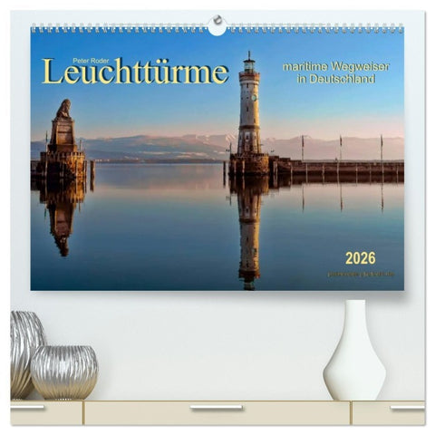 Leuchttürme - maritime Wegweiser in Deutschland (hochwertiger Premium Wandkalender 2026 DIN A2 quer), Kunstdruck in Hochglanz