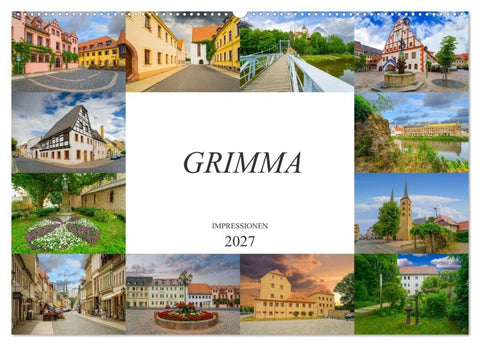 Grimma Impressionen (Wandkalender 2027 DIN A2 quer), CALVENDO Monatskalender