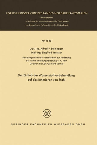 Der Einfluß der Wasserstoffvorbehandlung auf das Ionitrieren von Stahl