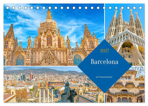 Barcelona - ein Traumreiseziel (Tischkalender 2027 DIN A5 quer), CALVENDO Monatskalender