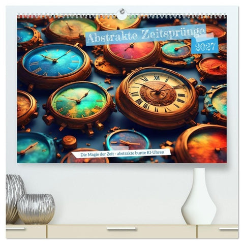 Abstrakte Zeitsprünge (hochwertiger Premium Wandkalender 2027 DIN A2 quer), Kunstdruck in Hochglanz