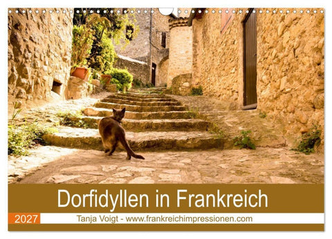 Dorfidyllen in Frankreich (Wandkalender 2027 DIN A3 quer), CALVENDO Monatskalender