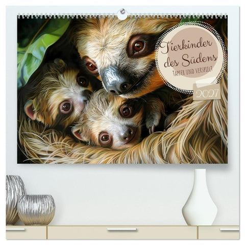 Tierkinder des Südens (hochwertiger Premium Wandkalender 2027 DIN A2 quer), Kunstdruck in Hochglanz