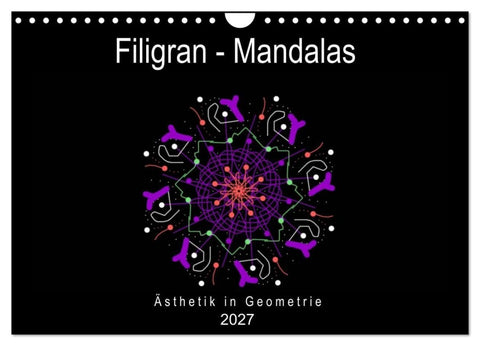 Filigran - Mandalas (Wandkalender 2027 DIN A4 quer), CALVENDO Monatskalender