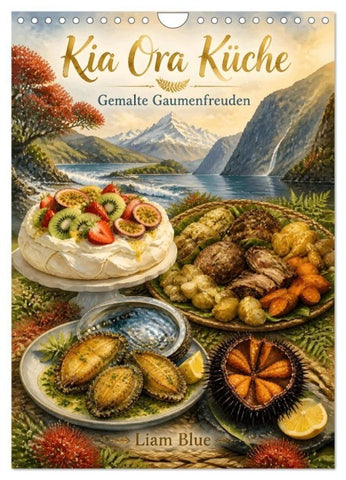 Kia Ora Küche - Gemalte Gaumenfreuden (Wandkalender 2027 DIN A4 hoch), CALVENDO Monatskalender